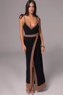 JLUXLABEL Black/Pecan Kamie Reversible Skirt Set