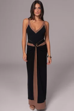 JLUXLABEL Black/Pecan Kamie Reversible Skirt Set