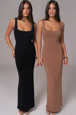 JLUXLABEL Black/Pecan Keidi Reversible Maxi Dress