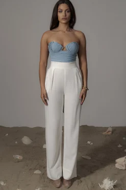 JLUXLABEL Blue Arielle Bustier Top