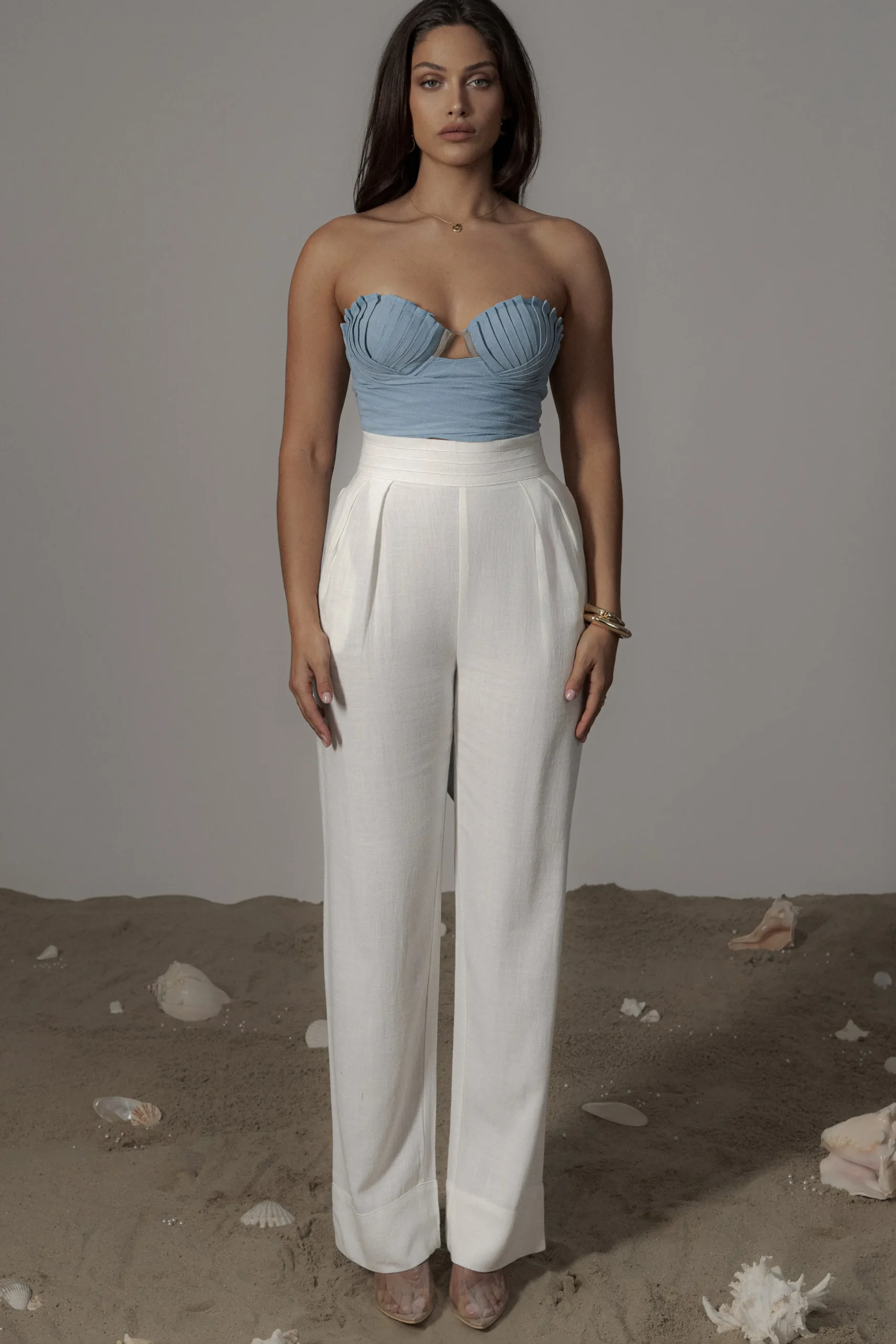 JLUXLABEL Blue Arielle Bustier Top