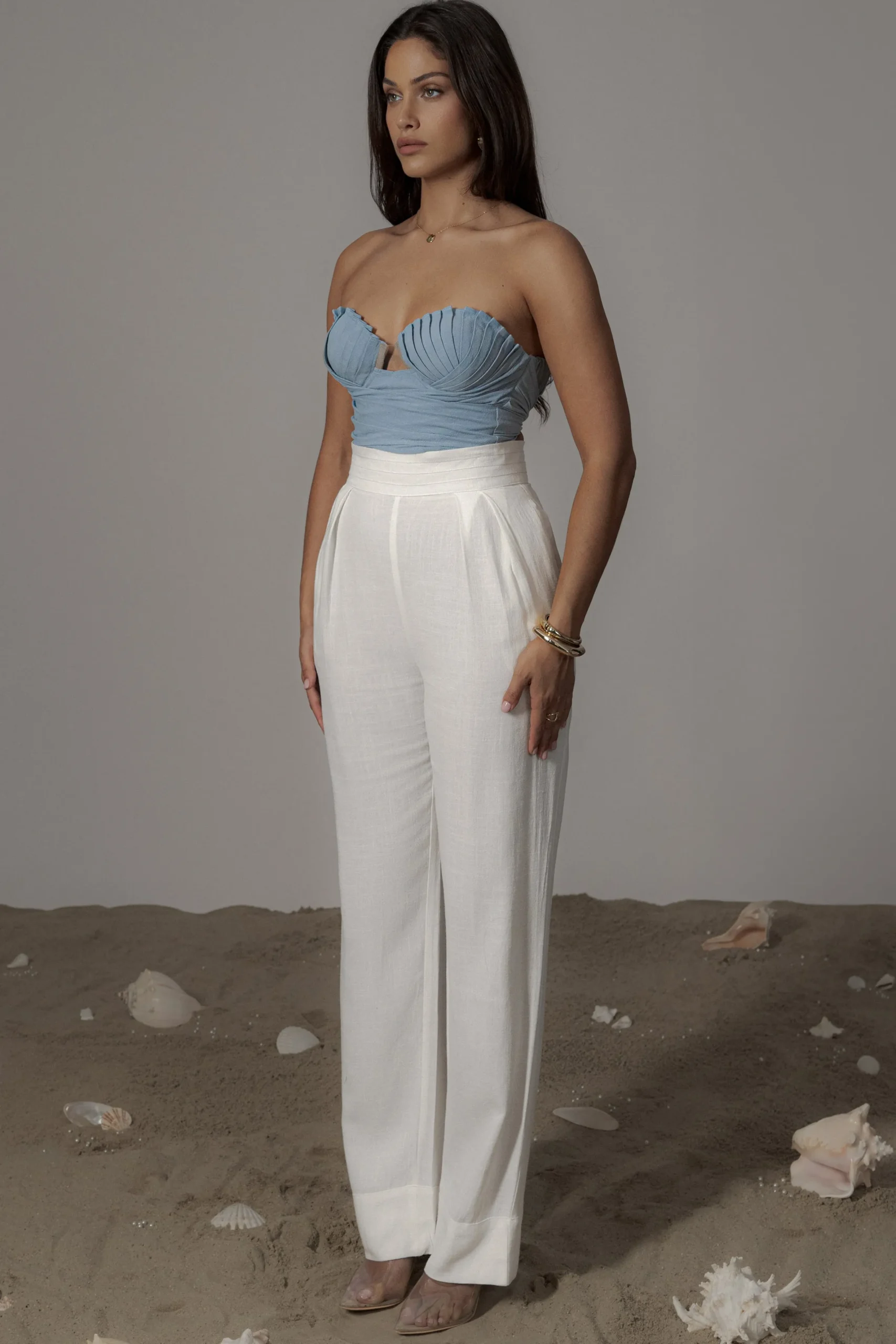 JLUXLABEL Blue Arielle Bustier Top