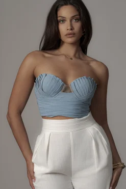 JLUXLABEL Blue Arielle Bustier Top