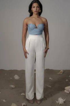 JLUXLABEL Blue Arielle Bustier Top