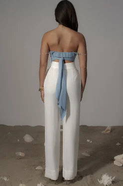 JLUXLABEL Blue Arielle Bustier Top