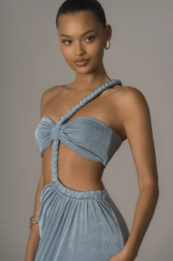 JLUXLABEL Blue Ema One Shoulder Maxi Dress