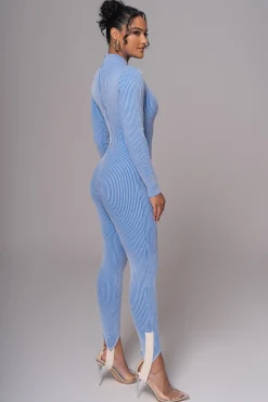 JLUXLABEL Blue In Control Stirrup Jumpsuit