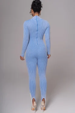 JLUXLABEL Blue In Control Stirrup Jumpsuit