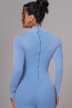 JLUXLABEL Blue In Control Stirrup Jumpsuit