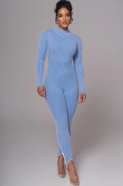 JLUXLABEL Blue In Control Stirrup Jumpsuit