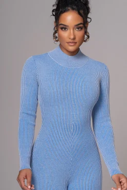 JLUXLABEL Blue In Control Stirrup Jumpsuit