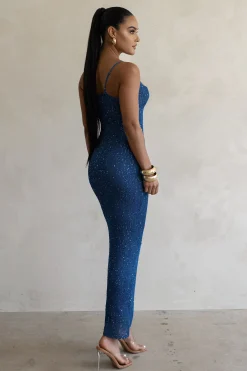 JLUXLABEL Blue Noemie Sequin Maxi Dress