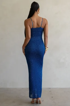 JLUXLABEL Blue Noemie Sequin Maxi Dress