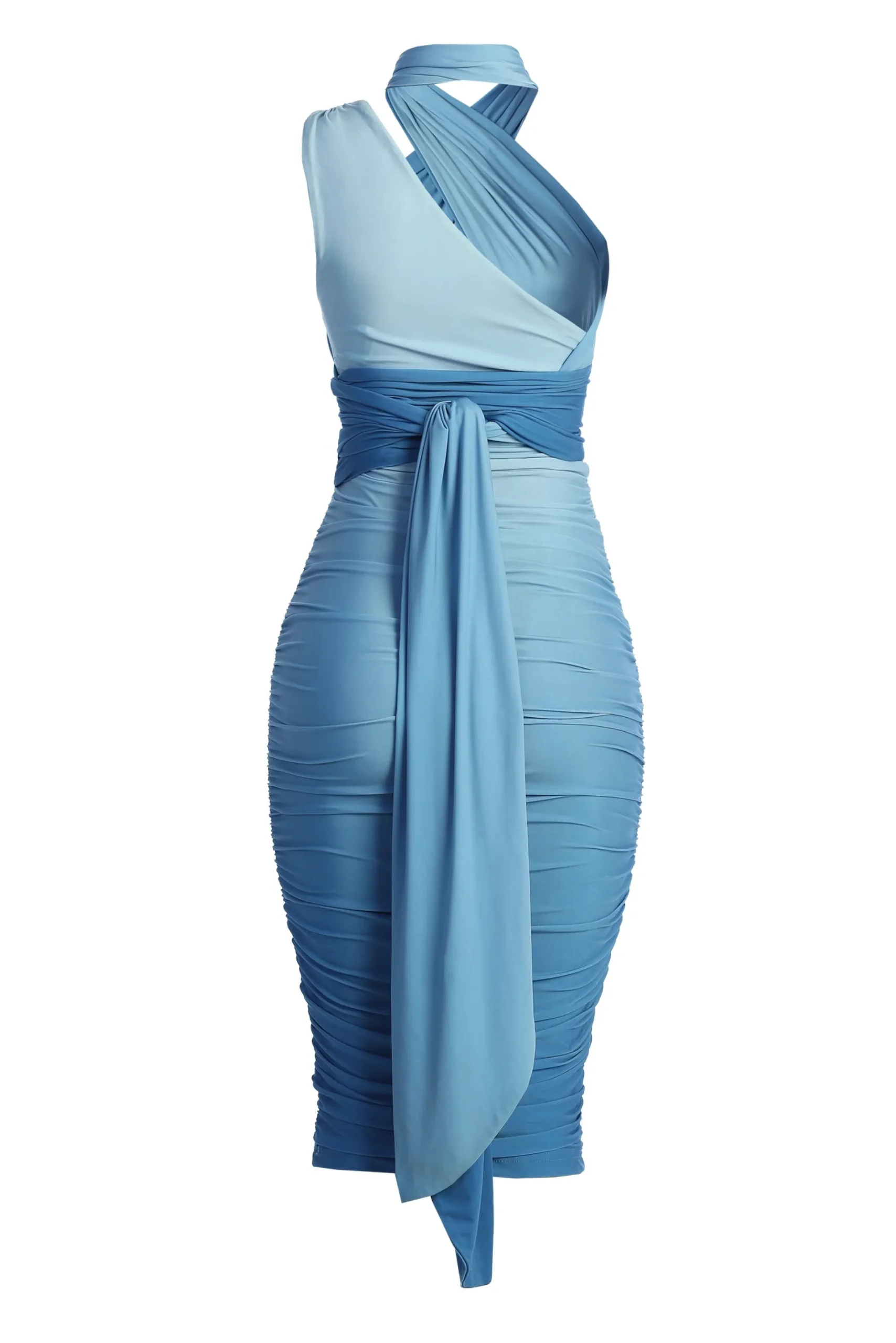 JLUXLABEL Blue Ombré Edge Of Romance Midi Dress