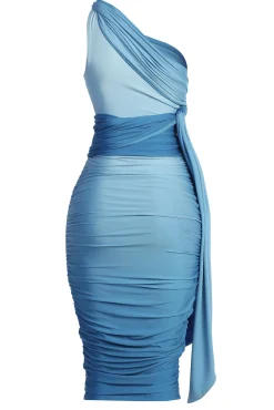 JLUXLABEL Blue Ombré Edge Of Romance Midi Dress