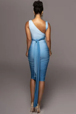 JLUXLABEL Blue Ombré Edge Of Romance Midi Dress