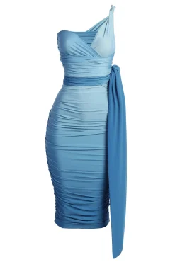 JLUXLABEL Blue Ombré Edge Of Romance Midi Dress