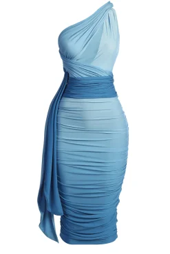 JLUXLABEL Blue Ombré Edge Of Romance Midi Dress