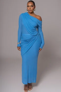 JLUXLABEL Blue Paradise Hills Maxi Skirt
