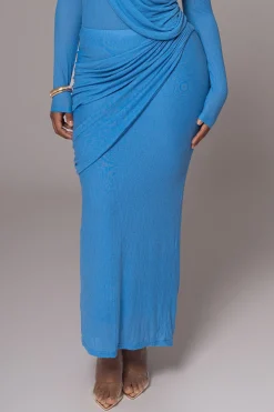 JLUXLABEL Blue Paradise Hills Maxi Skirt