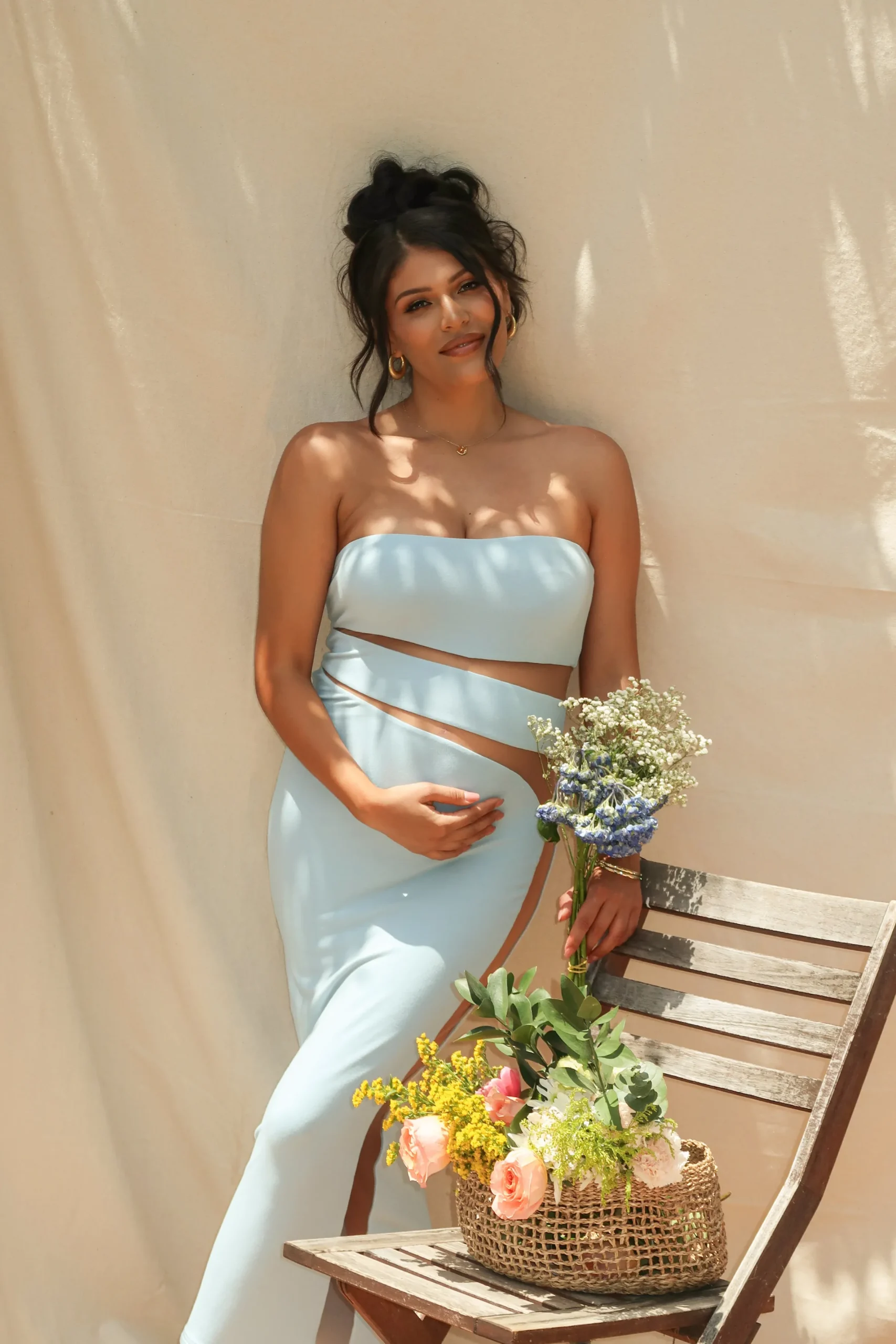 JLUXLABEL Blue Unpredictable Midi Dress