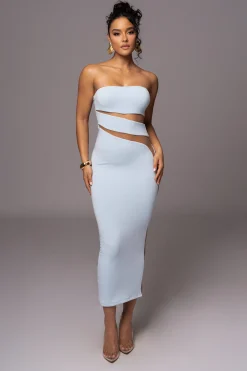 JLUXLABEL Blue Unpredictable Midi Dress
