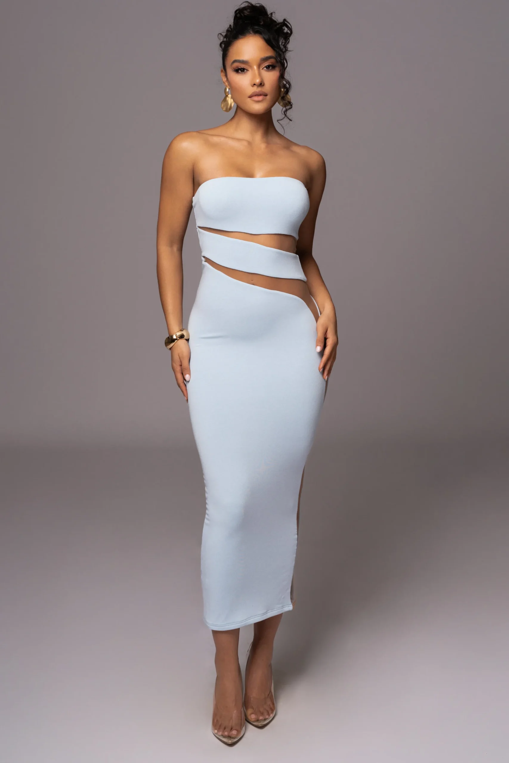 JLUXLABEL Blue Unpredictable Midi Dress
