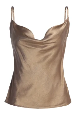 JLUXLABEL Bronze Amour Satin Top