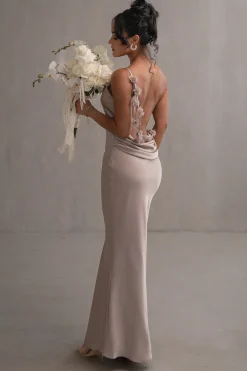 JLUXLABEL Bronze Down The Aisle Satin Gown