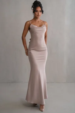 JLUXLABEL Bronze Down The Aisle Satin Gown
