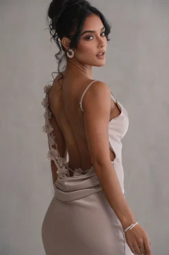 JLUXLABEL Bronze Down The Aisle Satin Gown