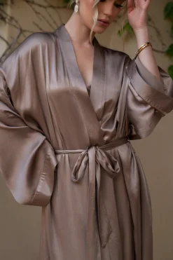 JLUXLABEL Bronze Forever And Always Satin Robe
