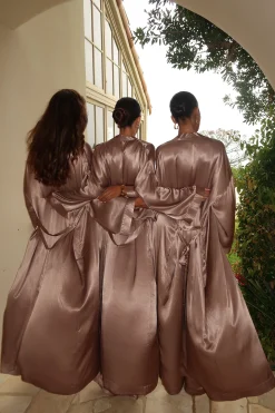 JLUXLABEL Bronze Forever And Always Satin Robe