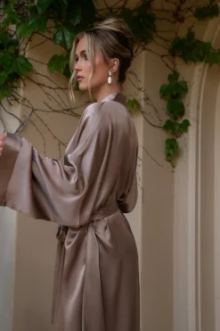 JLUXLABEL Bronze Forever And Always Satin Robe