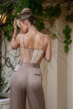 JLUXLABEL Bronze Incomparable Lace Bodysuit