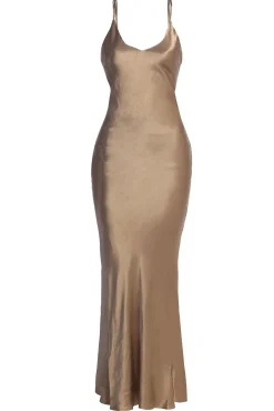 JLUXLABEL Bronze Promise Of Love Satin Dress