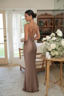 JLUXLABEL Bronze Promise Of Love Satin Dress