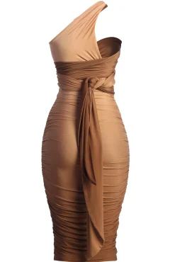 JLUXLABEL Brown Ombré Edge Of Romance Midi Dress