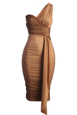 JLUXLABEL Brown Ombré Edge Of Romance Midi Dress