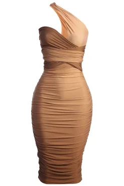 JLUXLABEL Brown Ombré Edge Of Romance Midi Dress