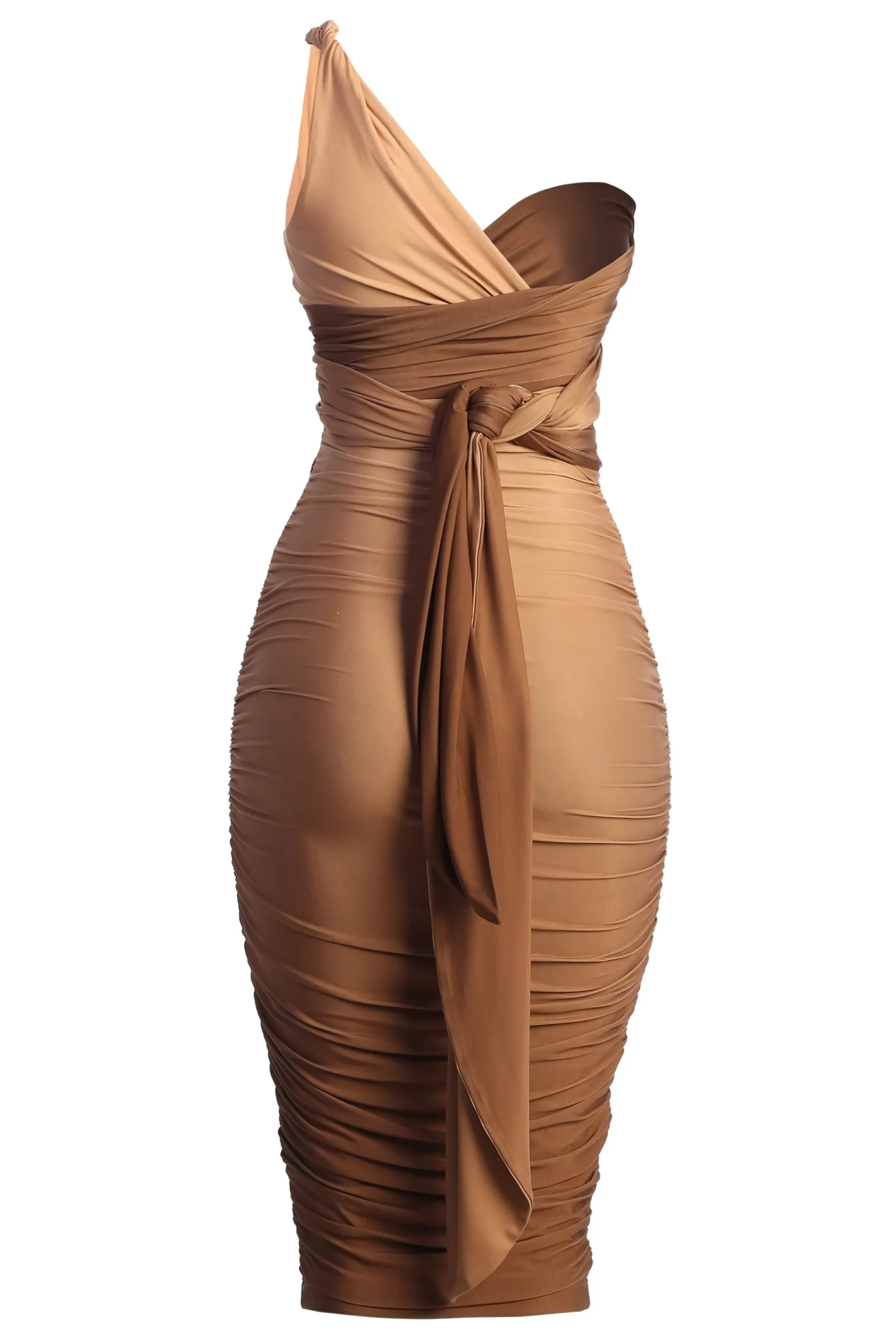 JLUXLABEL Brown Ombré Edge Of Romance Midi Dress
