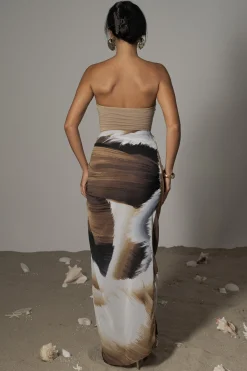JLUXLABEL Brown Print  Noelia Printed Skirt