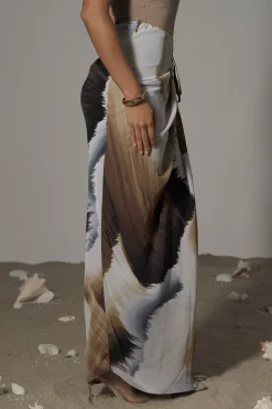 JLUXLABEL Brown Print  Noelia Printed Skirt