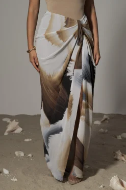 JLUXLABEL Brown Print  Noelia Printed Skirt