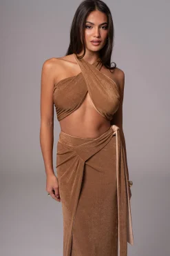 JLUXLABEL Brown/Beige Venus Reversible Skirt Set