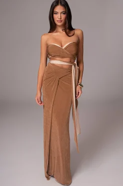 JLUXLABEL Brown/Beige Venus Reversible Skirt Set