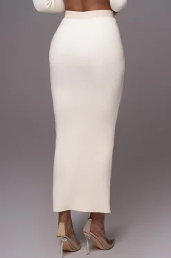 JLUXLABEL Buttercream Anise Ribbed Skirt Set