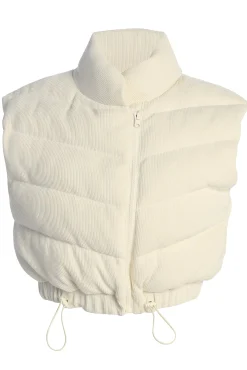 JLUXLABEL Buttercream Delma Ribbed Puffer Vest