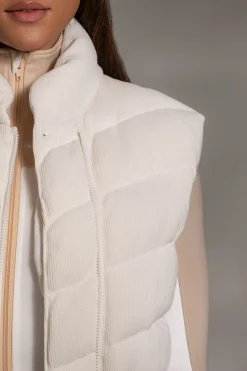JLUXLABEL Buttercream Delma Ribbed Puffer Vest