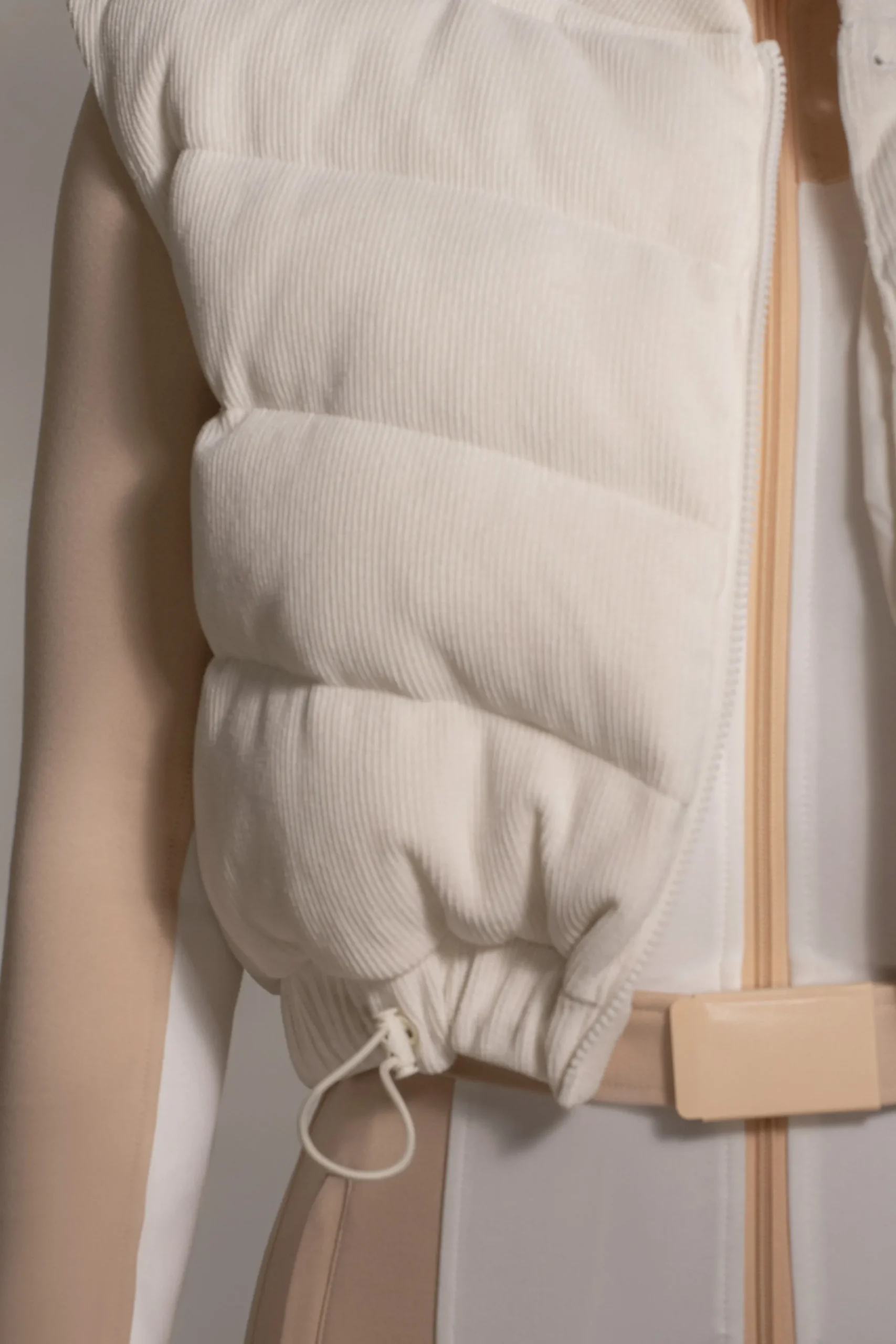 JLUXLABEL Buttercream Delma Ribbed Puffer Vest